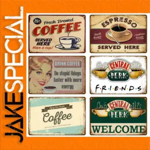 Vintage Coffee Themed Tin Sign 20 x 30 cm