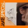 Silver-Tone Minimalist Hook Earrings for Men and Women