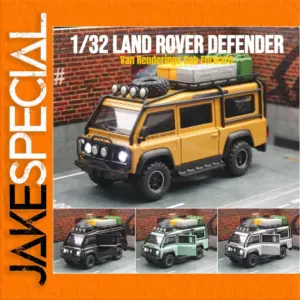 Yellow Land Rover Defender Diecast Model 1/32 Scale