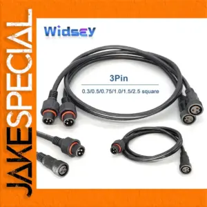 Waterproof 3-Pin Extension Cable 0.3-2.5mm²