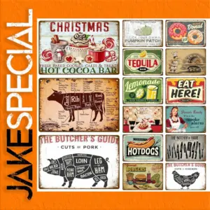 Retro Diner Tin Sign 20 x 30 cm Decor