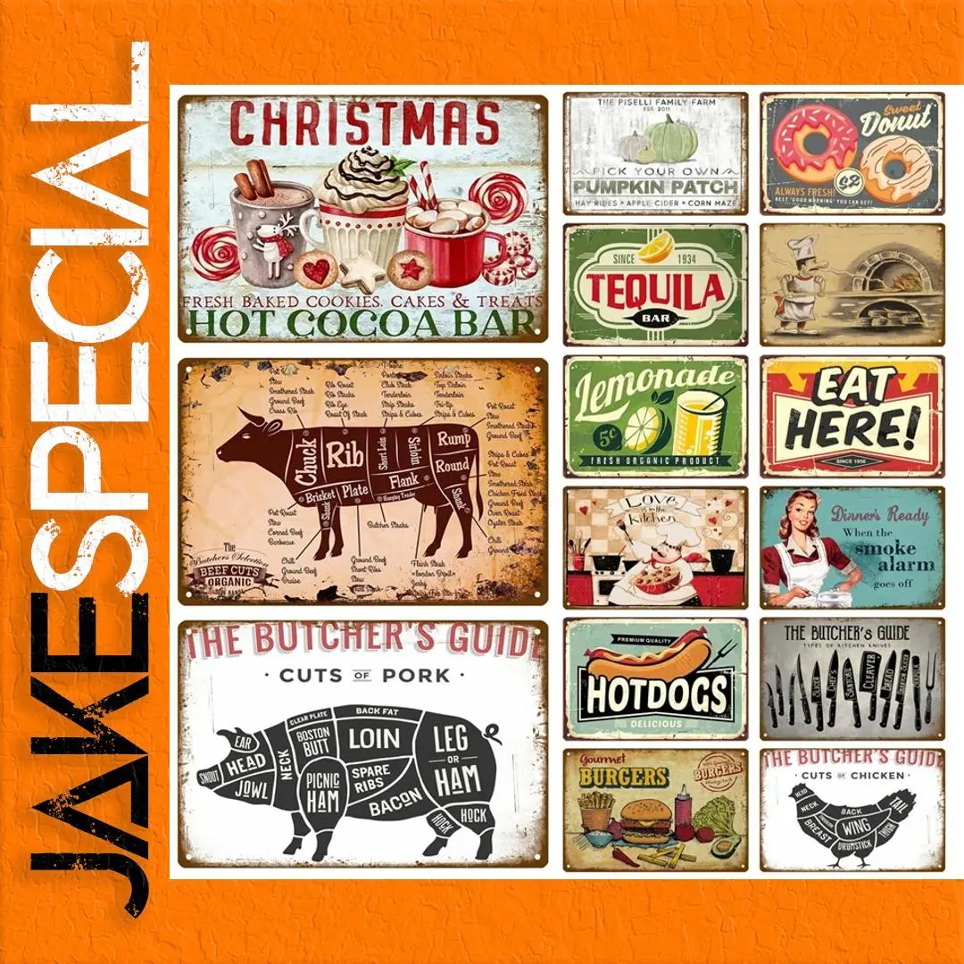 Retro Diner Tin Sign 20 x 30 cm Decor 1 Retro Diner Tin Sign 20 x 30 cm Decor