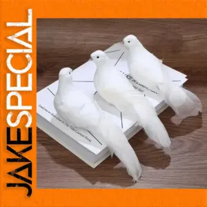 Elegant White Bird Decor Ornament 15x4.5cm