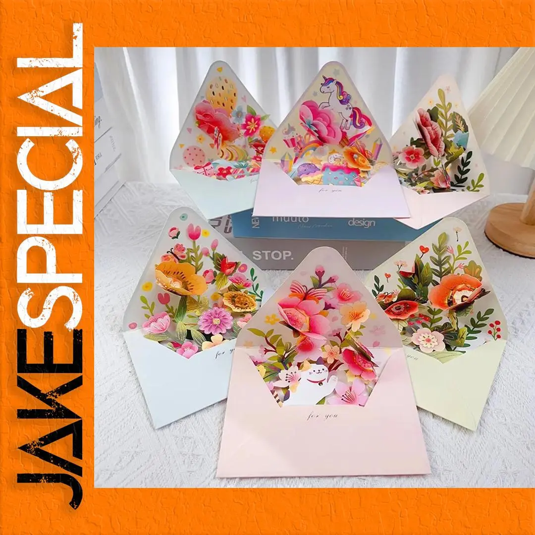3D Floral Pop-Up Greeting Card 11.5x15cm 1 3D Floral Pop-Up Greeting Card 11.5x15cm