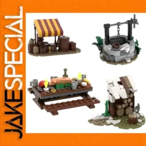 Rustic Building Block Scene Set for Creative Enthusiasts
