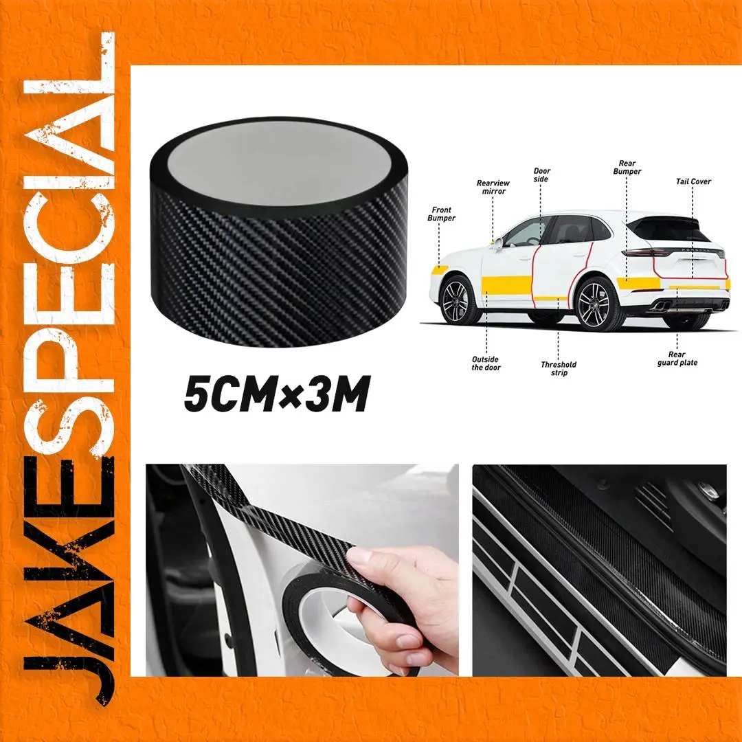 Black Carbon Fiber Car Sticker 5cm x 3m 1 Black Carbon Fiber Car Sticker 5cm x 3m