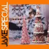 Miniature Christmas Tree Set in Pink and Brown