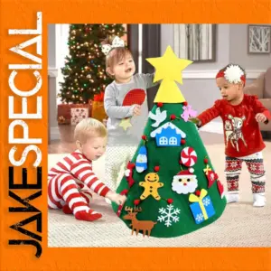 DIY Felt Christmas Tree with Ornaments and LED Lights