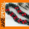 2M Festive Green Christmas Garland with Bows