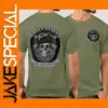 Military Skull Beret Graphic T-Shirt for Men