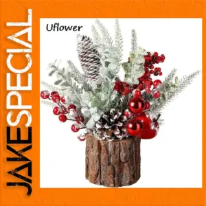 30cm Artificial Christmas Tree with Rustic Base