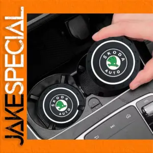 Skoda Car Coaster Set Black Silicone with Logo