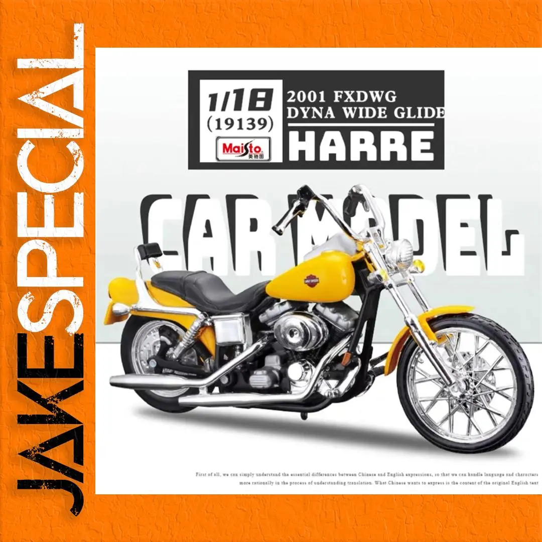 Yellow Harley Davidson FXDWG Model 1:18 Diecast Replica 1 Yellow Harley Davidson FXDWG Model 1:18 Diecast Replica