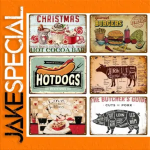 Vintage-Style Food-Themed Metal Sign 20x30 cm