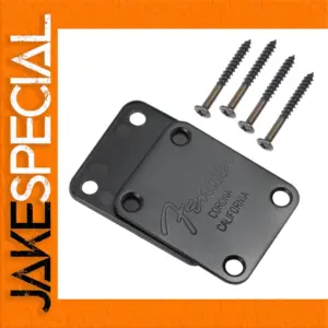 Fender Guitar Neck Plate 64.5x51.2mm Black Chrome