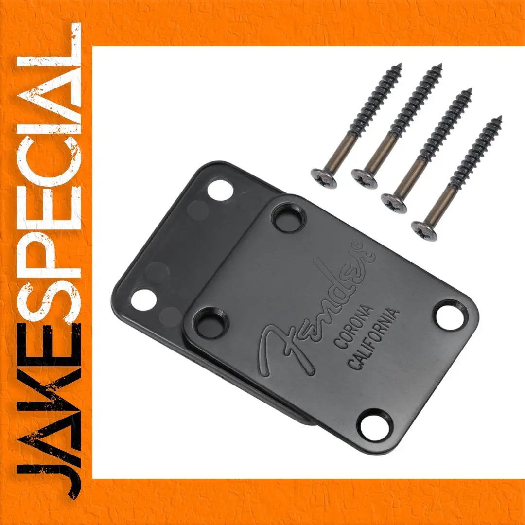 Fender Guitar Neck Plate 64.5x51.2mm Black Chrome 1 Fender Guitar Neck Plate 64.5x51.2mm Black Chrome