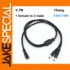 70cm Black DC Power Splitter Cable for CCTV