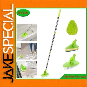 3-in-1 Telescopic Tile Scrubber with Rotatable Head