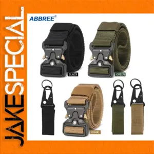 ABBREE Tactical Nylon Belt Adjustable 51" Long