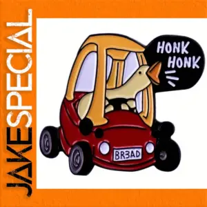 Funny Cartoon Goose Driving Brooch