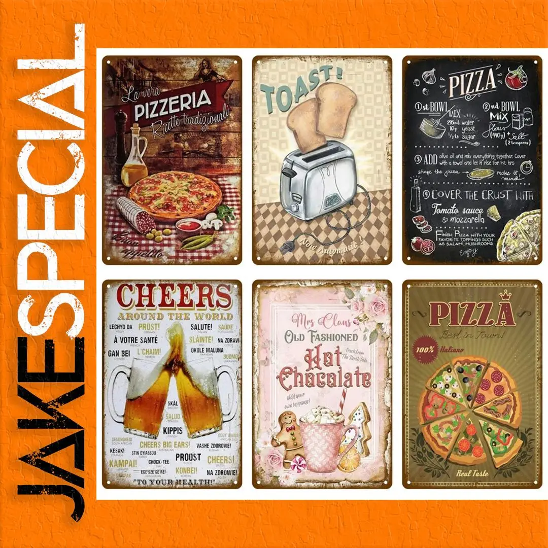 Vintage Metal Pizza Sign for Home Decor 1 Vintage Metal Pizza Sign for Home Decor