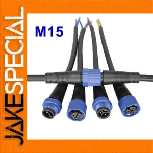 Waterproof M15 Connector Set with Blue Accents