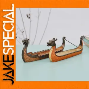 Traditional Hand-Carved Dragon Boat Incense Burner