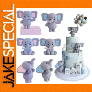 Baby Elephant Cake Topper in Pastel Latex