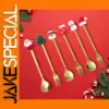 Gold Christmas Utensil Set with Holiday Mascots