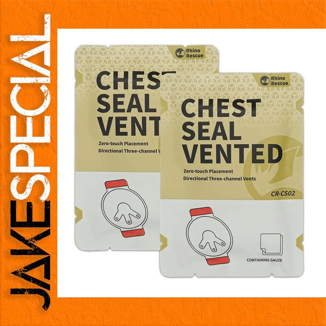 Rhino Rescue Vented Chest Seal CR-CS02 2/6 Pack 1 Rhino Rescue Vented Chest Seal CR-CS02 2/6 Pack