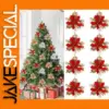 Festive Glitter Poinsettia Christmas Decor Set