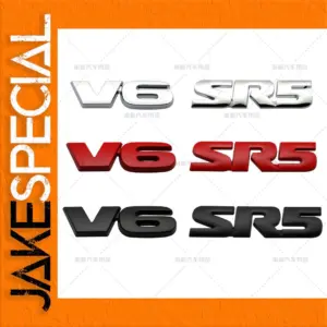V6 & SR5 Metal Car Badge Set in Multiple Colors