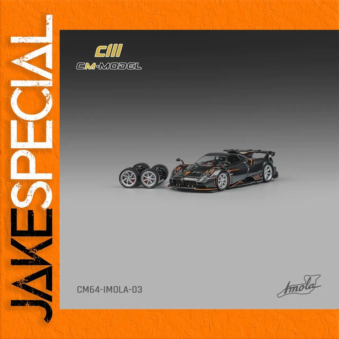 Pagani Imola 1:64 Diecast Model in Black-Orange 1 Pagani Imola 1:64 Diecast Model in Black-Orange