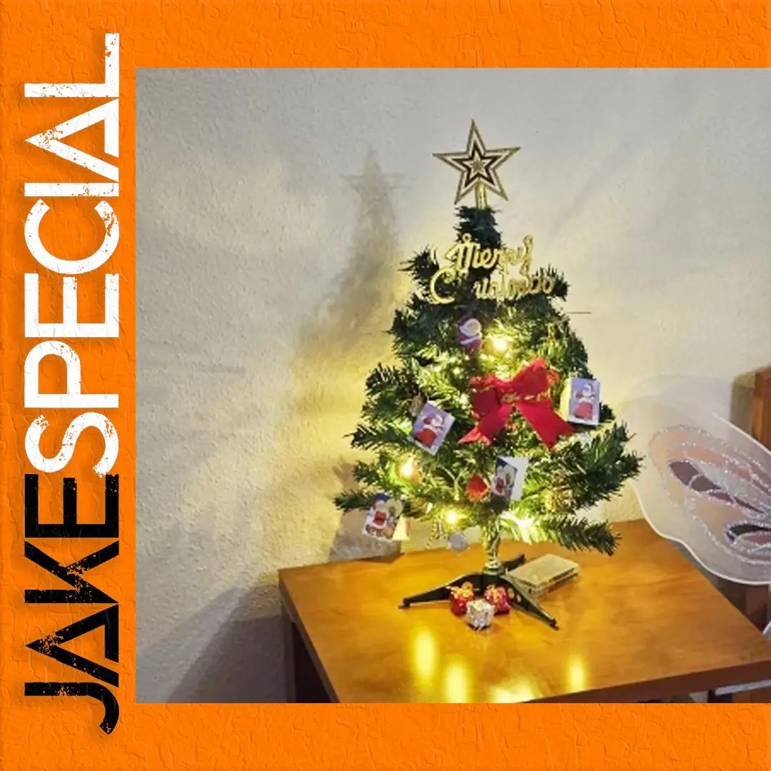 Miniature 50cm Festive Christmas Tree Set with Lights 1 Miniature 50cm Festive Christmas Tree Set with Lights