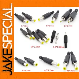 DC Male Jack Power Plug Adapter Set