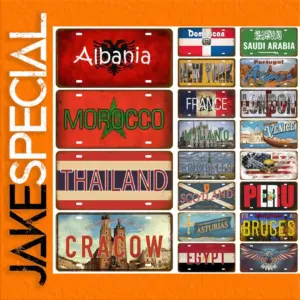 Vintage Metal Plate Tin Sign Collection