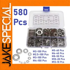 Stainless Steel Washer Set 580 pcs M2-M12