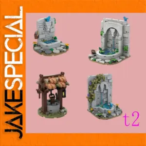 Medieval Water Scene Assembly Model with 132k Pieces