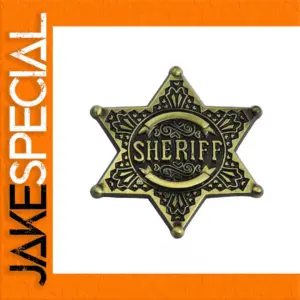 Bronze Western Hexagon Star SHERIFF Badge