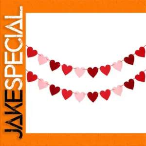 Valentine's Day Red Heart Banner Garland, 3m