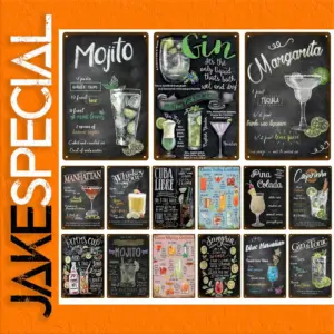 Vintage Cocktail Decorative Tin Sign 20x30 cm