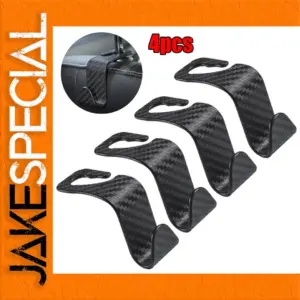 Car Seat Headrest Hooks – Universal Fit, Black or Carbon
