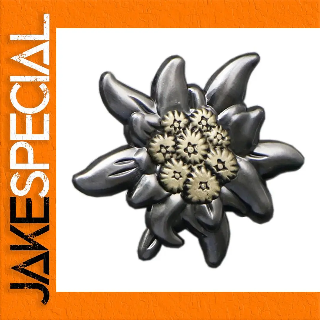 Retro Style Edelweiss Badge Pin 3.6 cm 1 Retro Style Edelweiss Badge Pin 3.6 cm