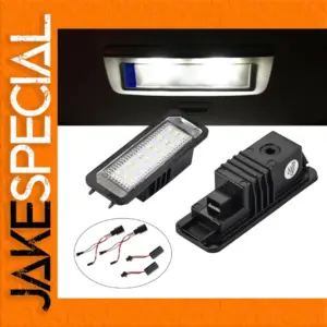 VW License Plate Lights 6500K White, Error-Free Set