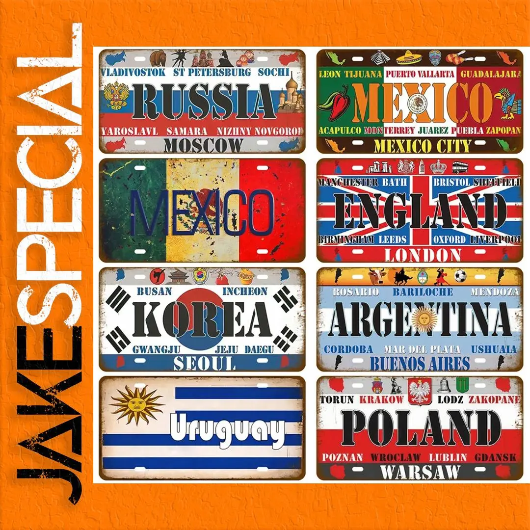 Retro Metal Sign Wall Art 15 x 30 cm 1 Retro Metal Sign Wall Art 15 x 30 cm