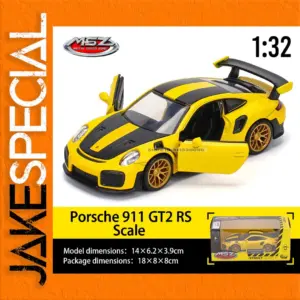 Vibrant Yellow Porsche 911 GT3 RS Model 1:32 Scale
