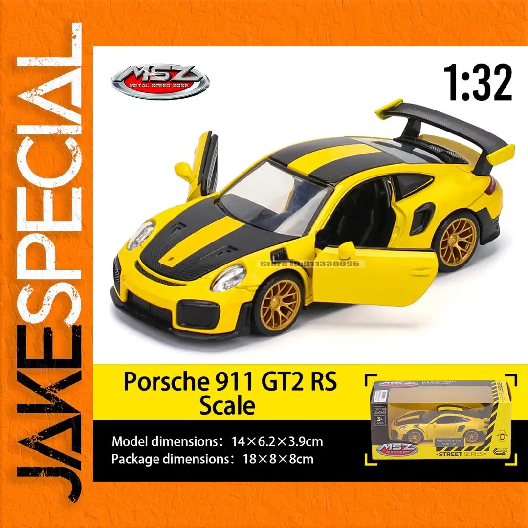 Vibrant Yellow Porsche 911 GT3 RS Model 1:32 Scale 1 Vibrant Yellow Porsche 911 GT3 RS Model 1:32 Scale