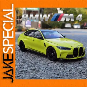 1:24 BMW M4 Diecast Model in Neon Yellow
