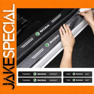 Skoda Carbon Fiber Door Sill Protectors Set