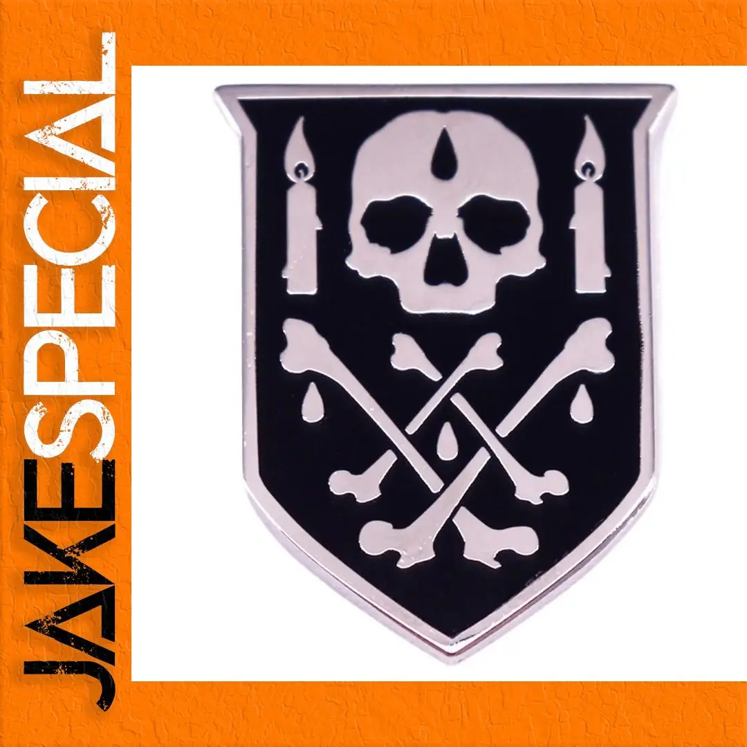 Gothic Skull Candle Shield Enamel Pin 3 cm 1 Gothic Skull Candle Shield Enamel Pin 3 cm